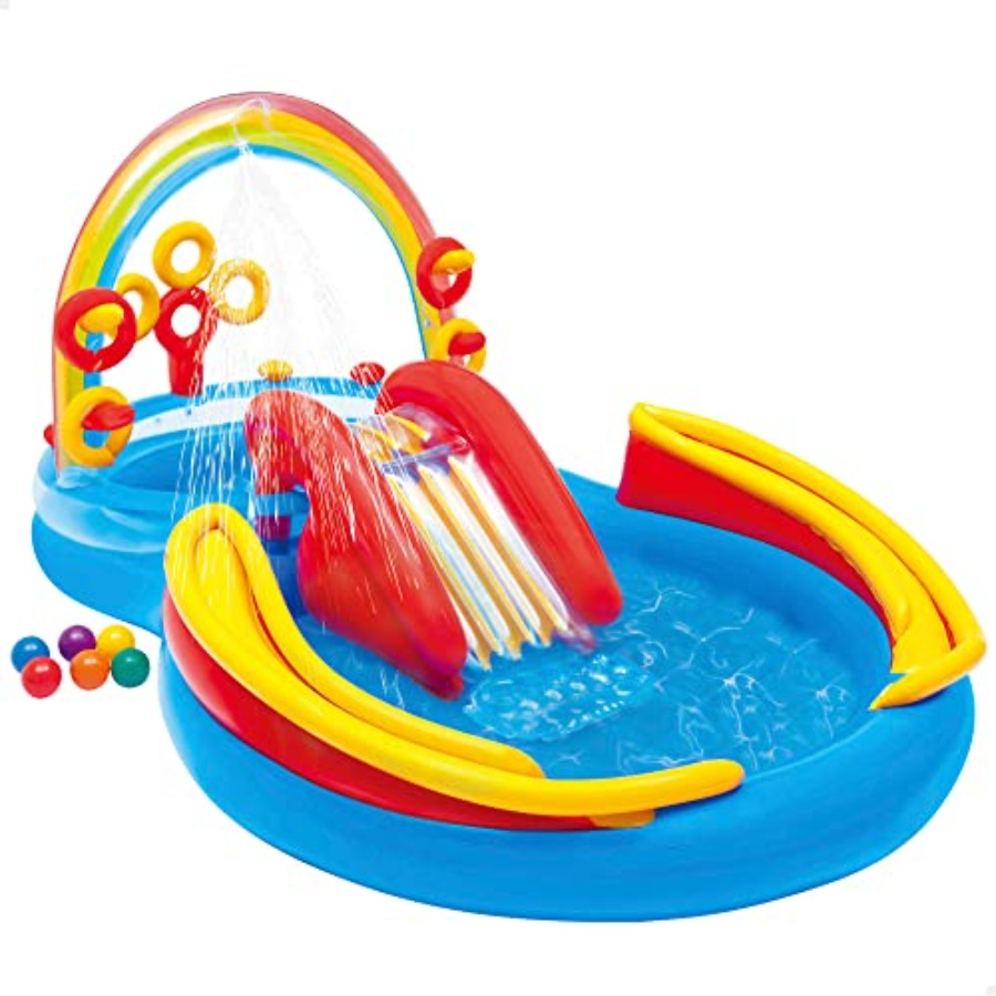 Ring Toss Outdoor - Piscina inflável com escorregador aquático e