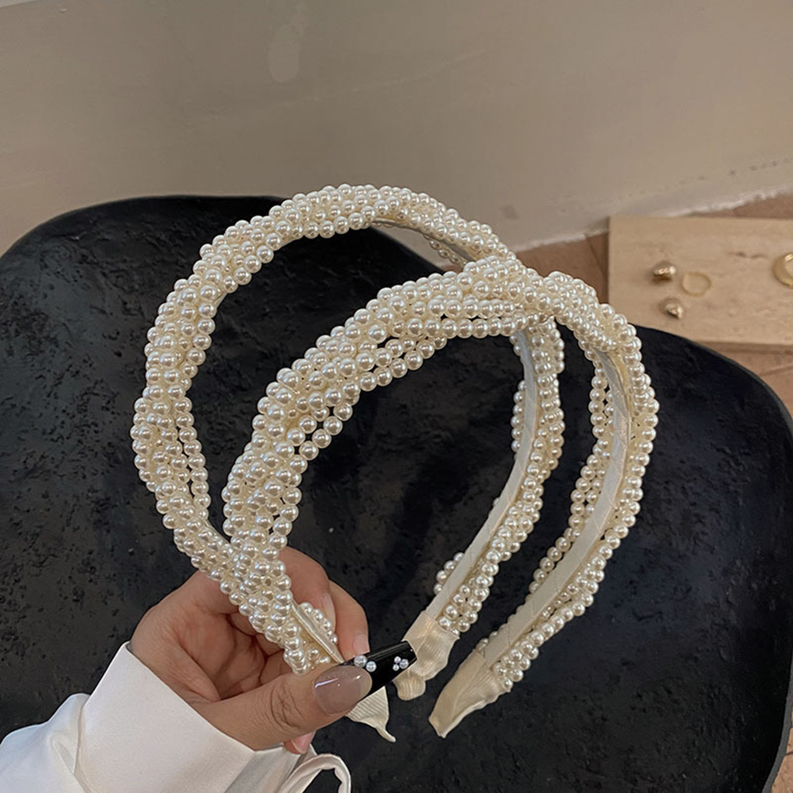 Ring Toss Outdoor - Elegante pérola bandana para mulheres acessórios