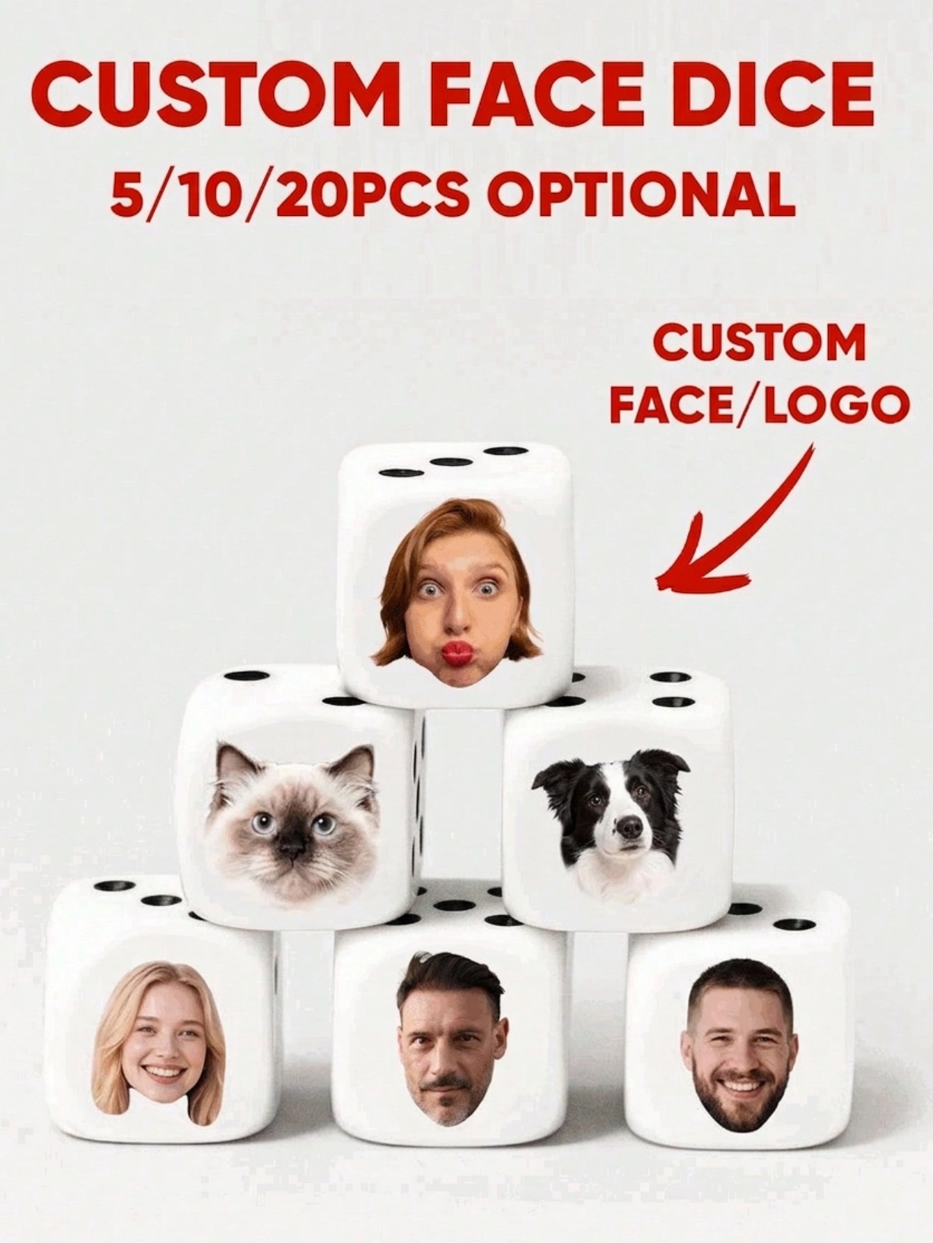 Party Games For Christmas - Dado de Rosto Personalizado, Dado de