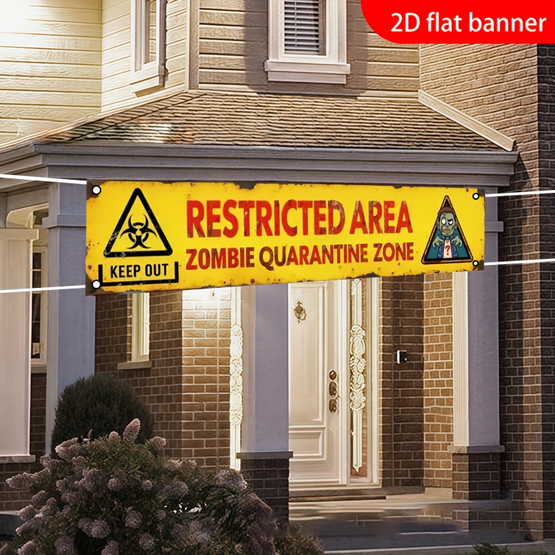Zombie Party Games - Um banner plano 2D para decoração