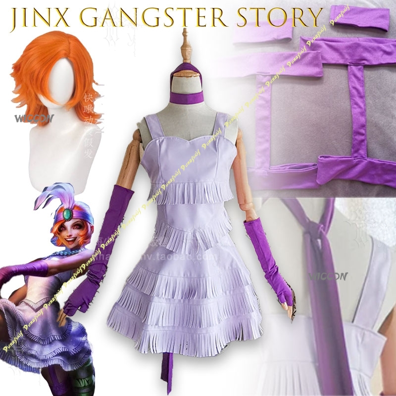 Party Games Mafia - Fantasia de Cosplay de Gangster Jinx
