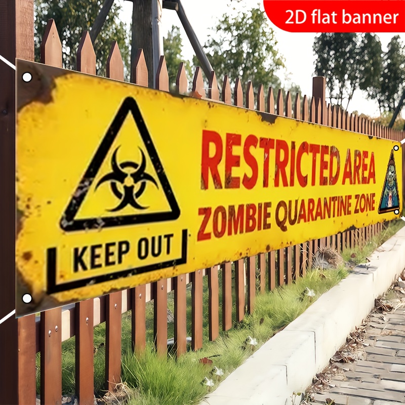 Um banner plano 2D para decora - Zombie Party Games avaliação e preço