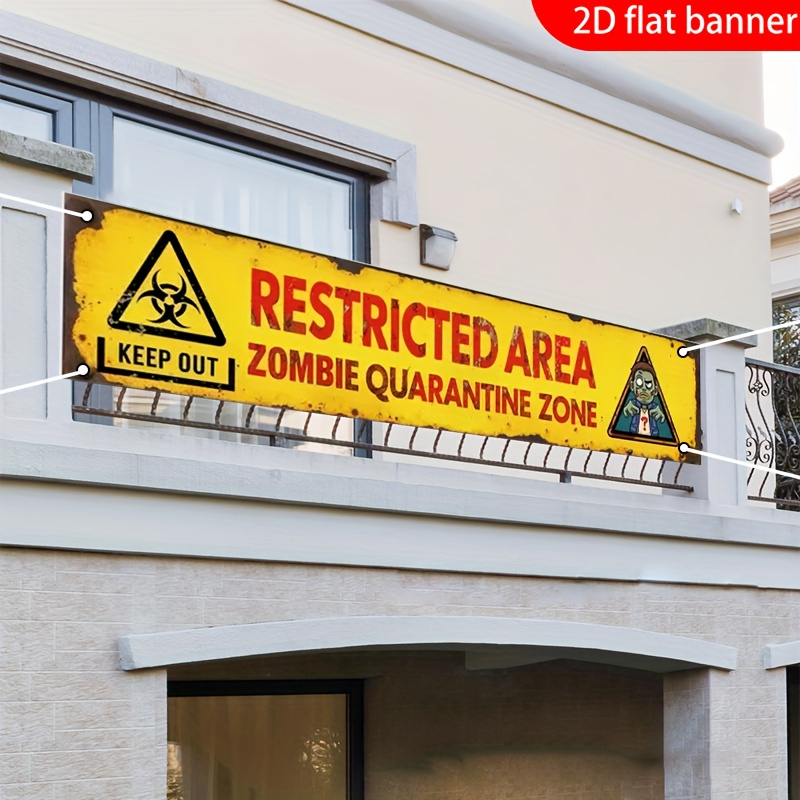 Um banner plano 2D para decora - Zombie Party Games avaliação e preço