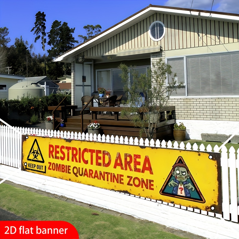 Um banner plano 2D para decora - Zombie Party Games avaliação e preço